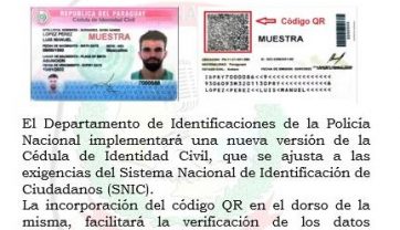 EL DPTO. DE IDENTIFICACIONES EMITIRÁ CÉDULA DE IDENTIDAD CON CÓDIGO QR