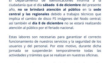 COMUNICADO A LA CIUDADANÍA.